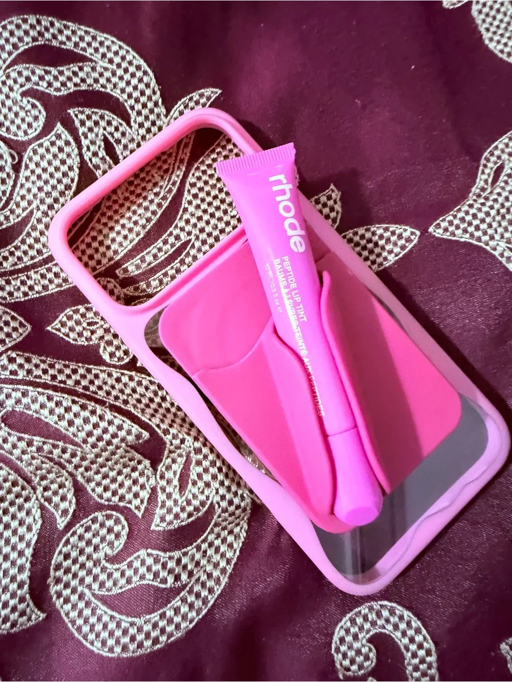 Pink Clear Phone Case with Magnetic Ring Holder